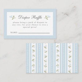 Elegant diskret blommig babypojke blöja lotteri ko visitkort