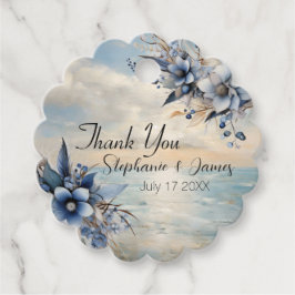 Elegant Diskret Sunset och Blommigt Bröllop Tack Gåvor Etiketter