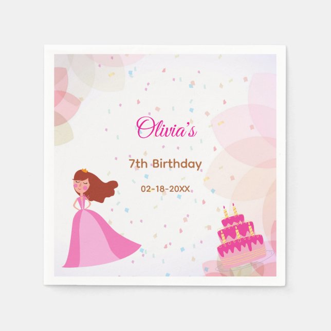 Elegant Disney princess birthday Pappersservett (Framsidan)