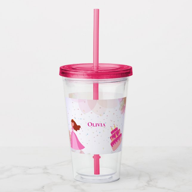 Elegant Disney prinsessa födelsedag Take Away Mugg (Framsida)