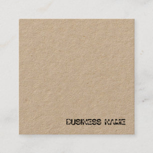 Elegant Disted Text Classic Real Kraft Papper Fyrkantigt Visitkort