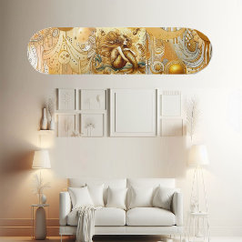 Elegant Divine Gold Mermaid Mythical Greek Legend Mini Skateboard Bräda 18,5 Cm