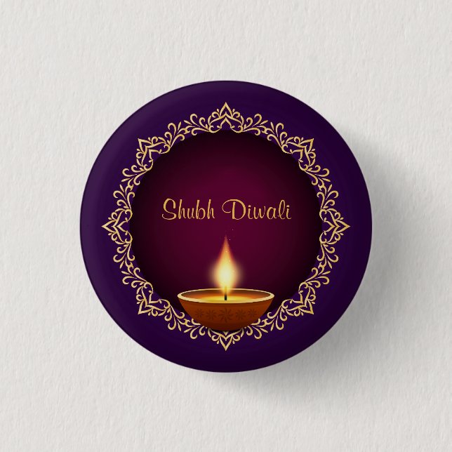 Elegant Diwali Diyas Lila Knapp (Framsida)