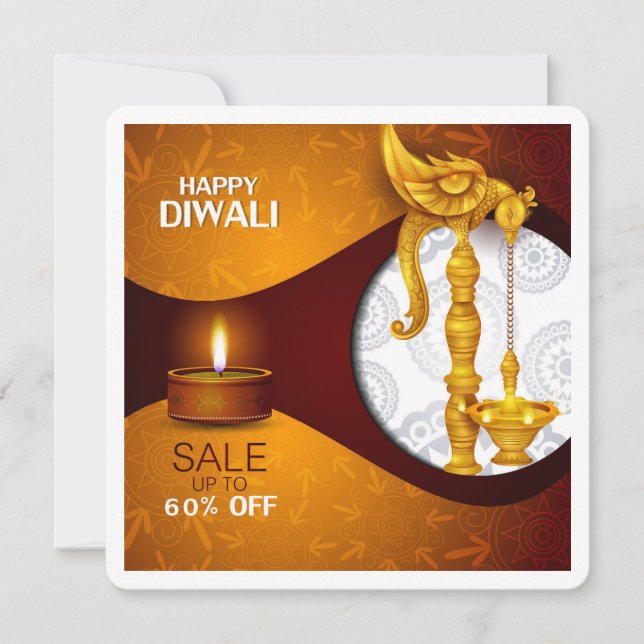 Elegant Diwali-festivalen Hälsning Card Inbjudningar (Framsida)