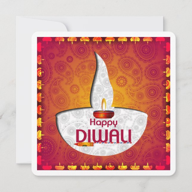Elegant Diwali-festivalen Hälsning Card Inbjudningar (Framsida)