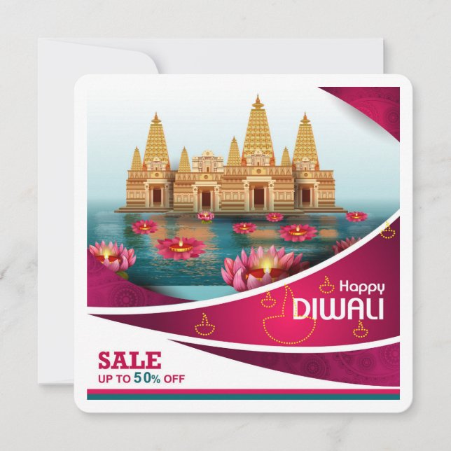Elegant Diwali-festivalen Hälsning Card Inbjudningar (Framsida)