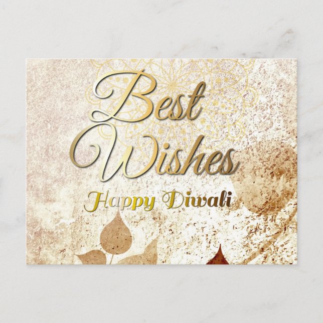 Elegant Diwali vykort | Ljus festival (Framsida)