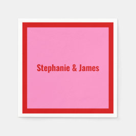 Elegant DIY Färg Rosa #3 Red Pappersservett