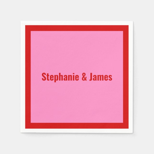 Elegant DIY Färg Rosa #3 Red Pappersservett (Framsidan)