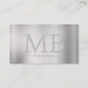 Elegant DIY Monogram, borstat stål Visitkort