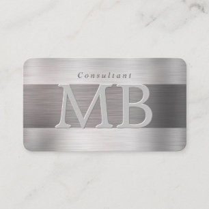 Elegant DIY Monogram Namn Lt & Dk Brushed V2 Visitkort