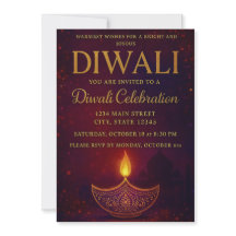 Elegant Diya & Guld Script Diwali Firande