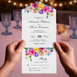 Elegant Djärv Färgrik Akvarell Blommig