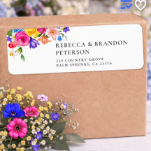 Elegant Djärv Färgrik Akvarell Blommig bröllop