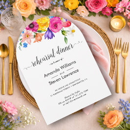 Elegant Djärv Färgrik Blommig repetition middag Inbjudningar