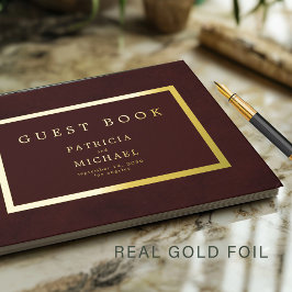Elegant djup burgunder guld folie typografi bröllo
