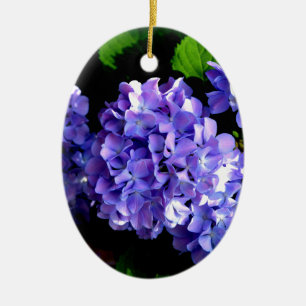 Elegant Djup lila blommigt Blommor hydrangea Julgransprydnad Keramik