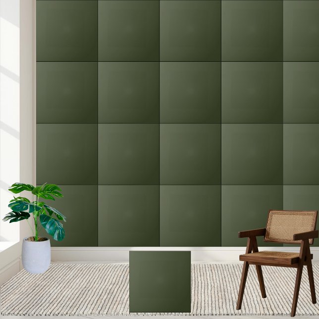 Elegant Djup Oliv grönt Solid Färg keramisk T Kakelplatta (Elegant Deep Olive Green Solid Color Ceramic Tile)