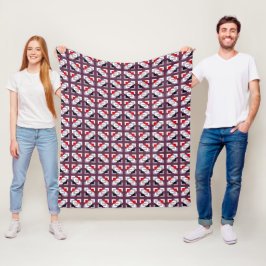 Elegant djup plommon och röd geometrisk mönster fleecefilt