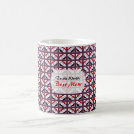 Elegant djup plommon och röd geometrisk mönster kaffemugg