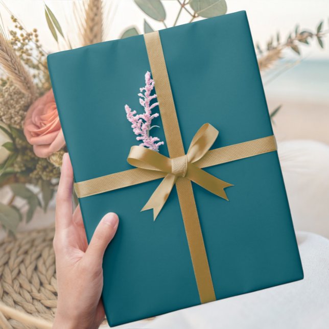 Elegant djup teal minimalist inslagspapper rulle presentpapper (Skapare uppladdad)