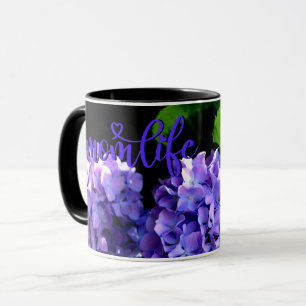Elegant Djupa lila blommigtar periwinkle hydrangea Mugg