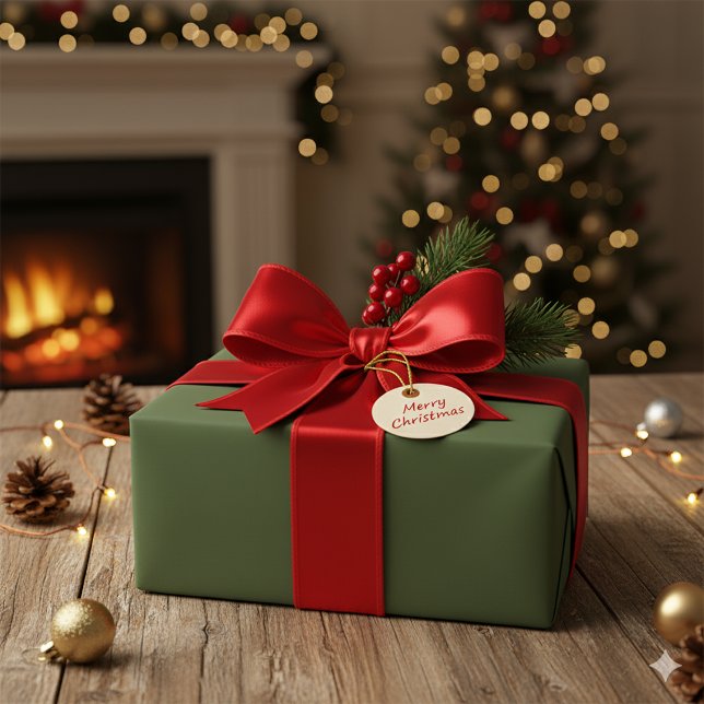 Elegant djupgrön julklappspapper presentpapper (Elegant Deep Forest Green Christmas Gift Paper)