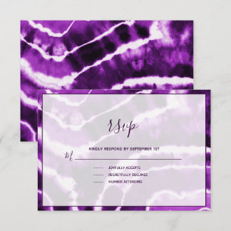 Elegant Djupt Lila Batik-Bröllop OSA Kort