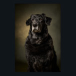Elegant Dog Silhouette Poster<br><div class="desc">A stunning studio portrait of a dog illuminated with dramatic Rembrandt lighting. This elegant composition gives the image a timeless,  noble quality,  making it perfect for pet lovers and interior art collections.</div>