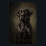 Elegant Dog Silhouette Poster<br><div class="desc">A stunning studio portrait of a dog illuminated with dramatic Rembrandt lighting. This elegant composition gives the image a timeless,  noble quality,  making it perfect for pet lovers and interior art collections.</div>