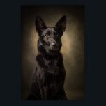 Elegant Dog Silhouette Poster<br><div class="desc">A stunning studio portrait of a dog illuminated with dramatic Rembrandt lighting. This elegant composition gives the image a timeless,  noble quality,  making it perfect for pet lovers and interior art collections.</div>