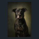 Elegant Dog Silhouette Poster<br><div class="desc">A stunning studio portrait of a dog illuminated with dramatic Rembrandt lighting. This elegant composition gives the image a timeless,  noble quality,  making it perfect for pet lovers and interior art collections.</div>