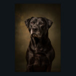 Elegant Dog Silhouette Poster<br><div class="desc">A stunning studio portrait of a dog illuminated with dramatic Rembrandt lighting. This elegant composition gives the image a timeless,  noble quality,  making it perfect for pet lovers and interior art collections.</div>