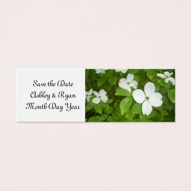 Elegant Dogwood Spara Datum Litet Visitkort (Framsidan)
