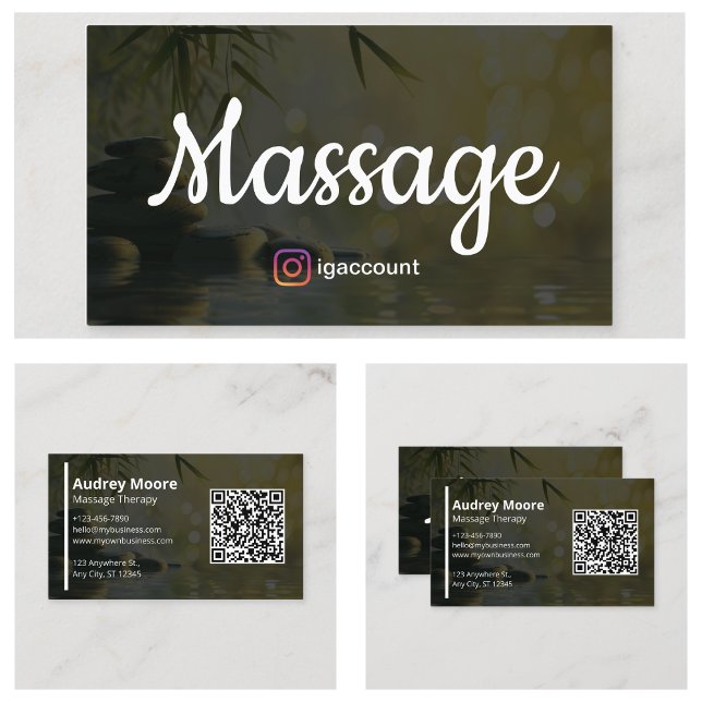 Elegant-dokumentmallar för massagebehandling visitkort (Elegant Massage Therapy Templates Business Card
)