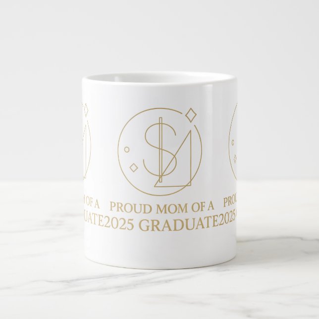 Elegant Dollar-Pridet - klass 2025 Mamma Badge Jumbo Mugg (Framsidan)