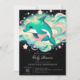 Elegant Dolphin Baby Shower Inbjudningar