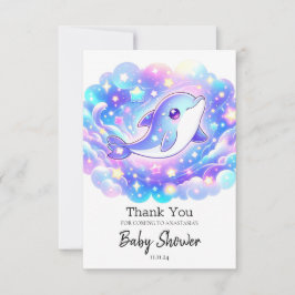 Elegant Dolphin Baby Shower Tack Kort