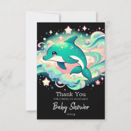 Elegant Dolphin Baby Shower Tack Kort