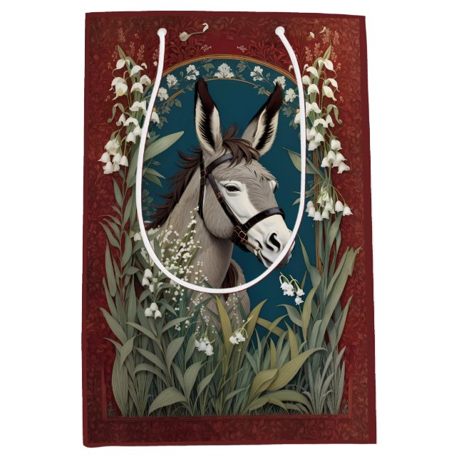 Elegant Donkey och Lily The Valley Flowers (Framsidan)