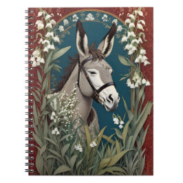 Elegant Donkey och Lily The Valley Flowers Anteckningsbok