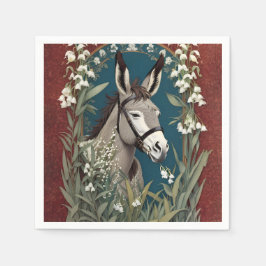 Elegant Donkey och Lily The Valley Flowers Pappersservett
