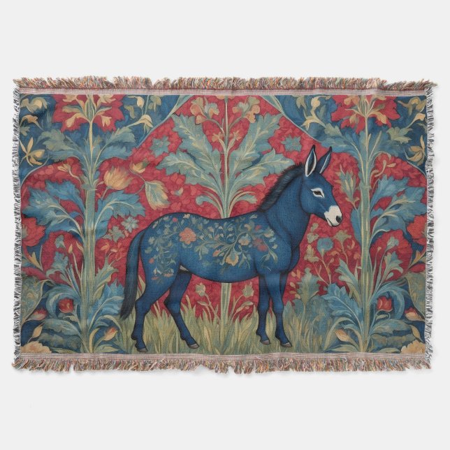 Elegant Donkey William Morris Inspired Patterned Filt (Framsidan)