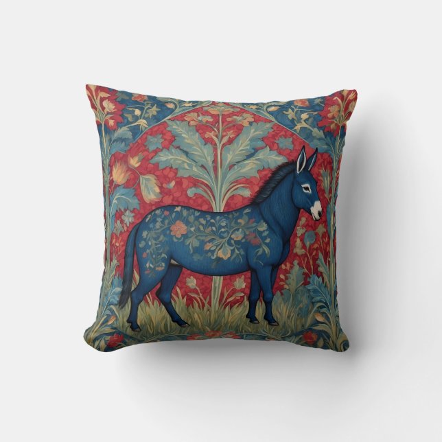 Elegant Donkey William Morris Inspired Patterned Kudde (Framsida)