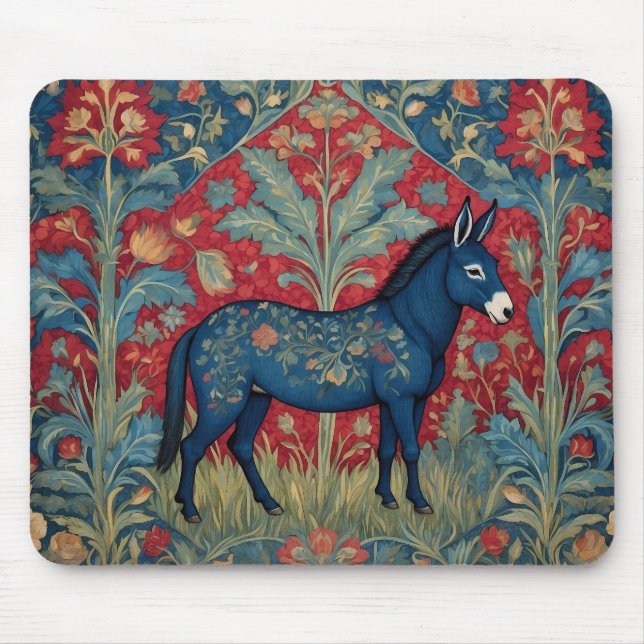 Elegant Donkey William Morris Inspired Patterned Musmatta (Framsidan)