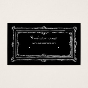 Elegant Doodle Ram Black Earring Holder Visitkort