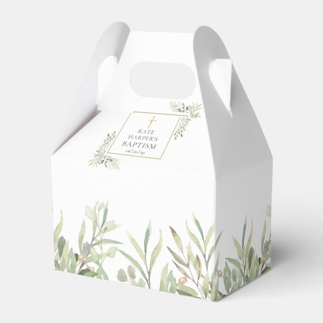 Elegant dop grönska blad gåva låda presentaskar (Framsidan Sidan)