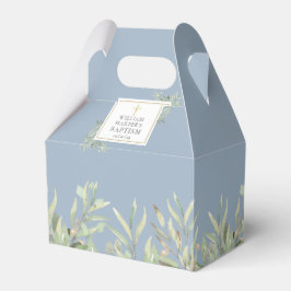 Elegant dopgrönska blad dammigt blått presentaskar