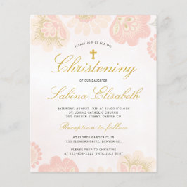 Elegant dopinbjudan med blommor till låg budget
