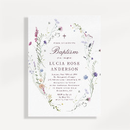 Elegant dopinvitation med vildblomma inbjudningar